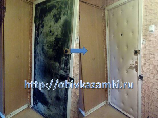ремонт обивки деревянной двери